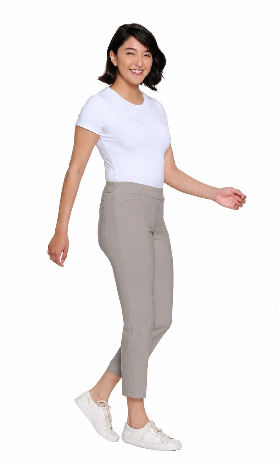 Slimsation Pull-On Crop Pant w/ Real Front & Back Pockets M12713PM - STONE