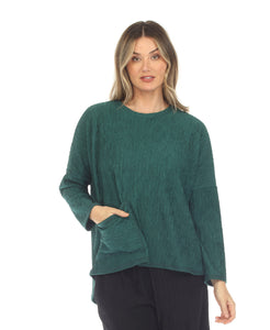 INOAH "Emerald Textured Knit Hi-Low" - Top