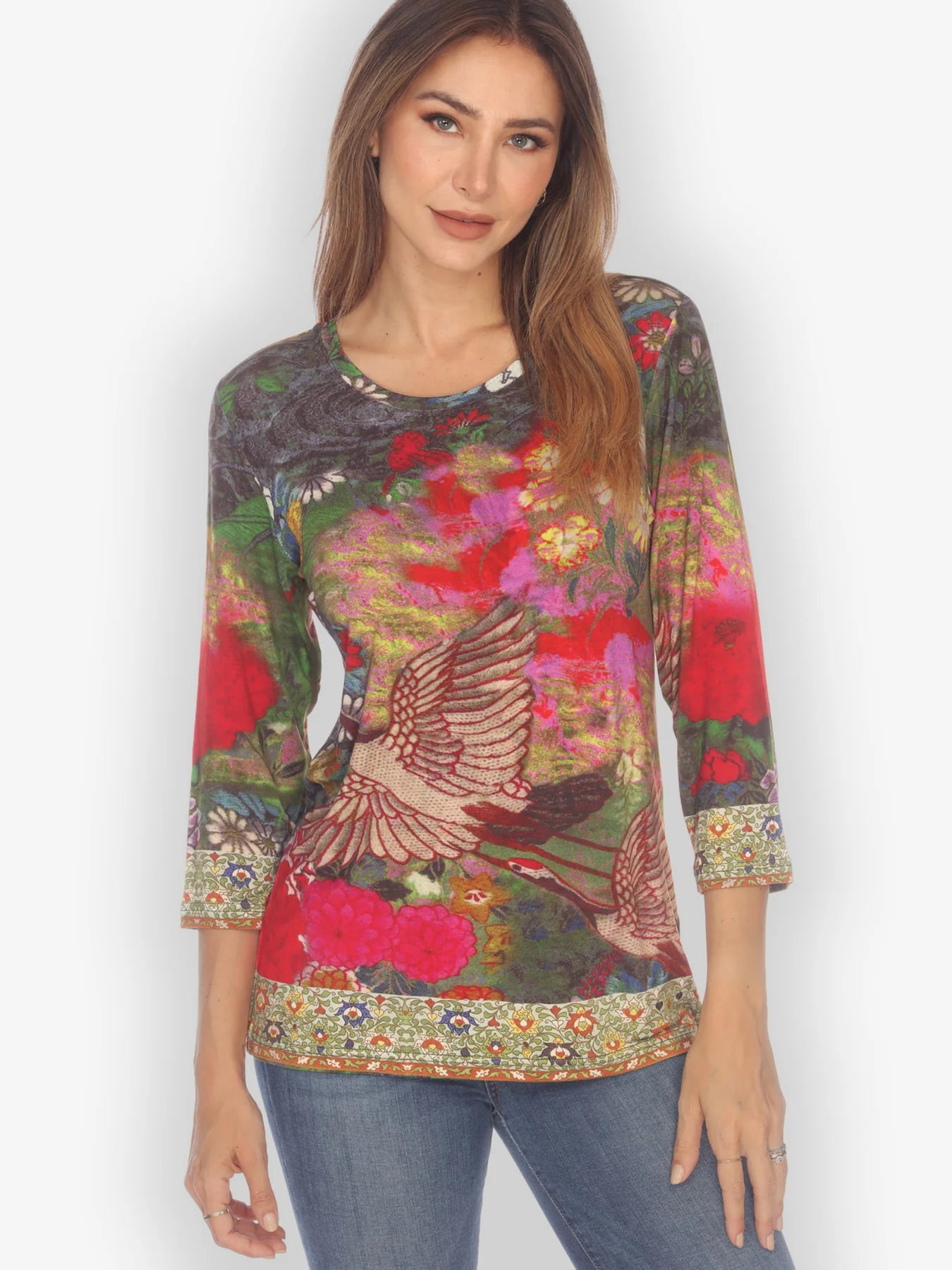 Citron "Crane Flowers Tapestry" Tee - TCFT