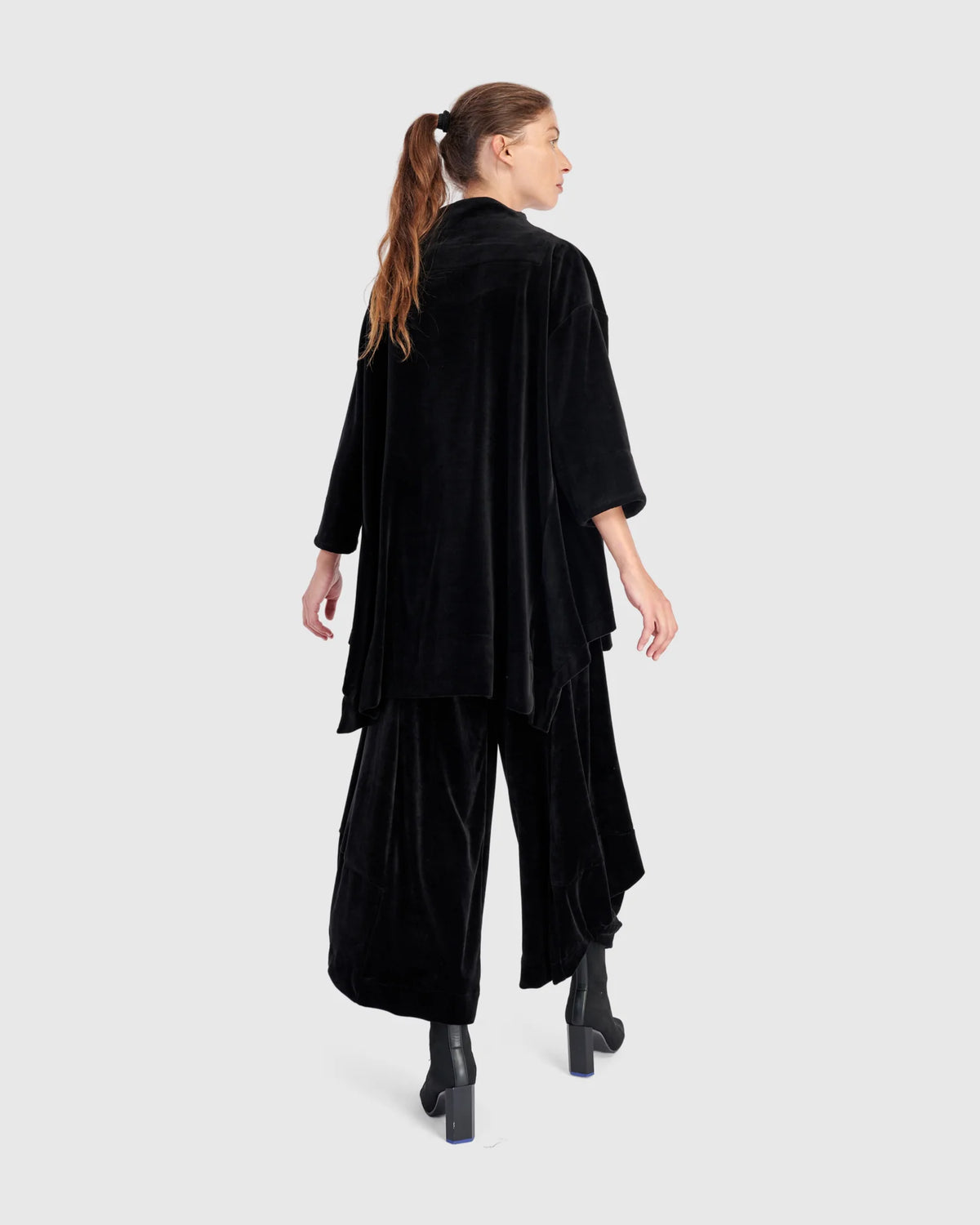 ALEMBIKA Everyday Velvet Trapeze Top - AT704B - BLACK