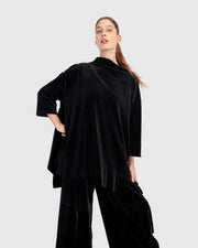 ALEMBIKA Everyday Velvet Trapeze Top - AT704B - BLACK