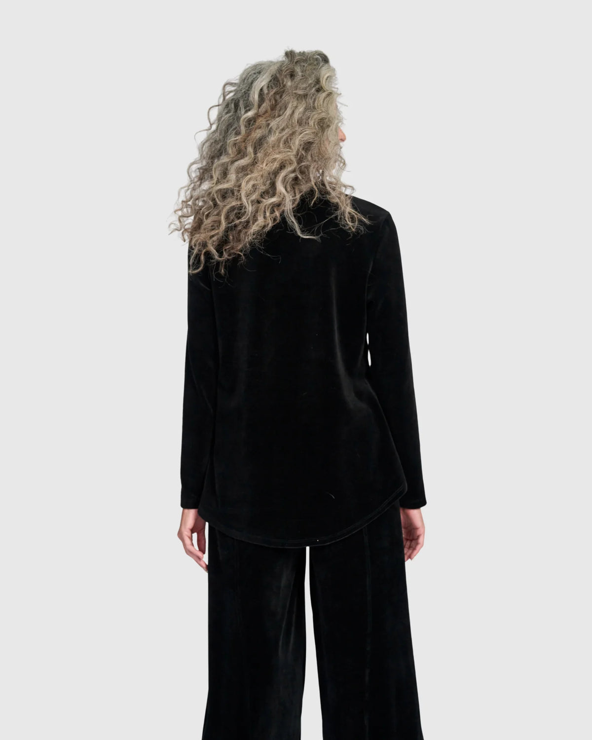 ALEMBIKA Everyday Velvet V-Neck Top - AT705B - BLACK