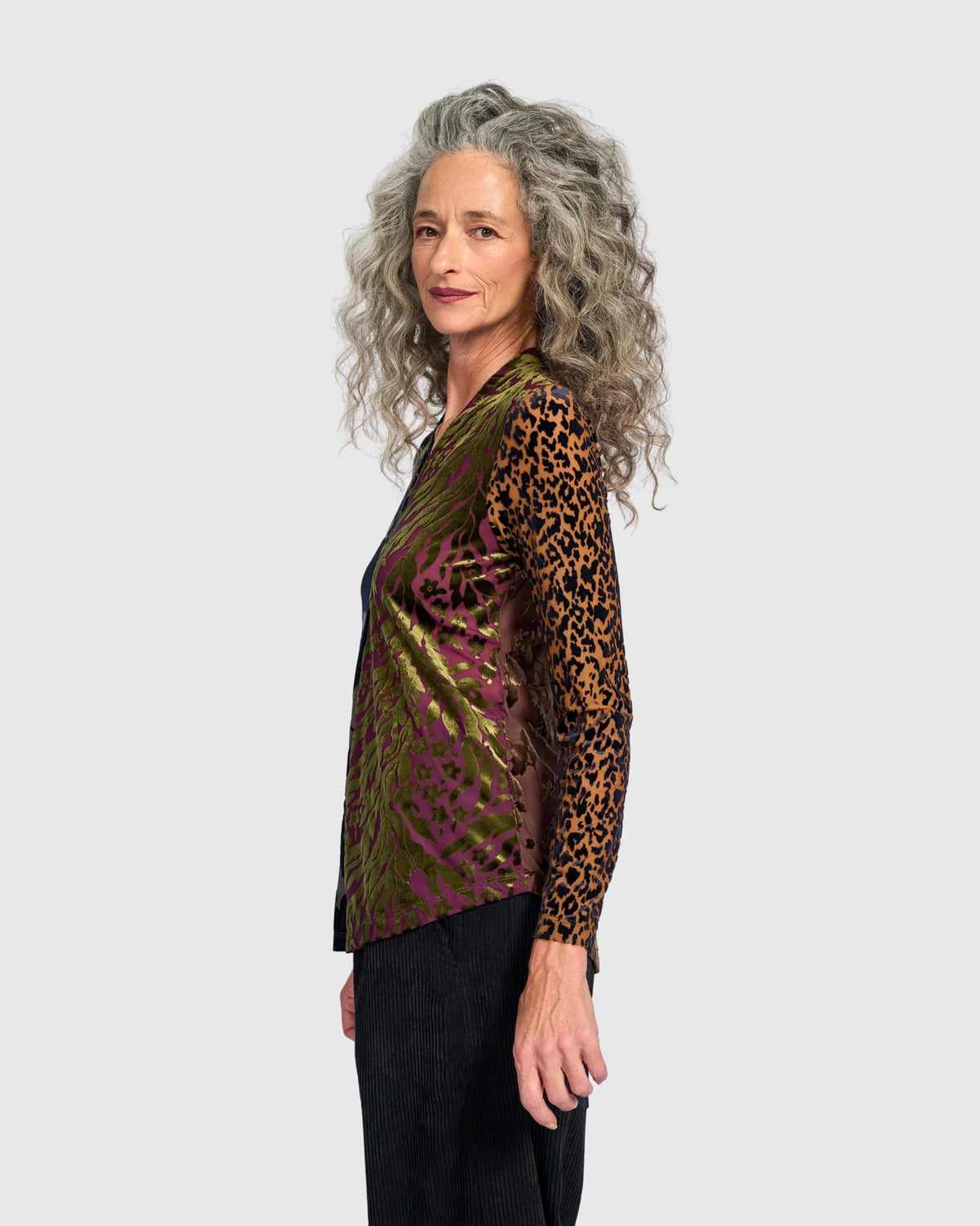 ALEMBIKA Dolcezza V-Neck Top - AT803R- JEWEL MULTI