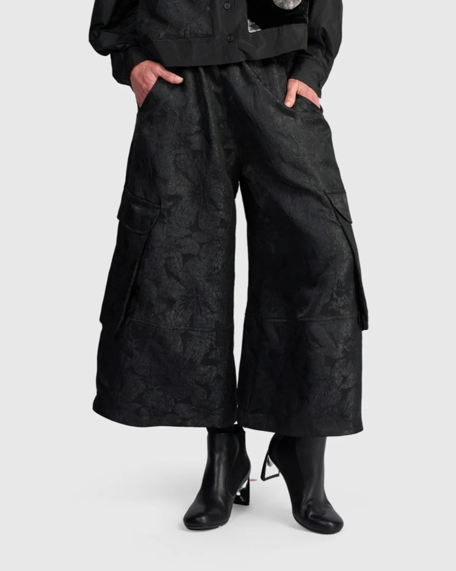 ALEMBIKA Damask Wide Cargo Pants - AP713O - ONYX