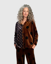 ALEMBIKA Nellie Velvet Shirt Top - AT824A - AMBER DOT MIX