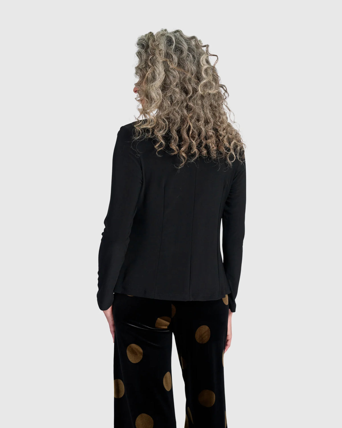 ALEMBIKA Everyday Velvet Shaped Top - AT829E - BLACK/GOLD DOT