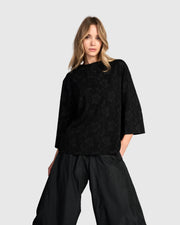 ALEMBIKA Madrigal Top - AT832D - BLACK FLORA