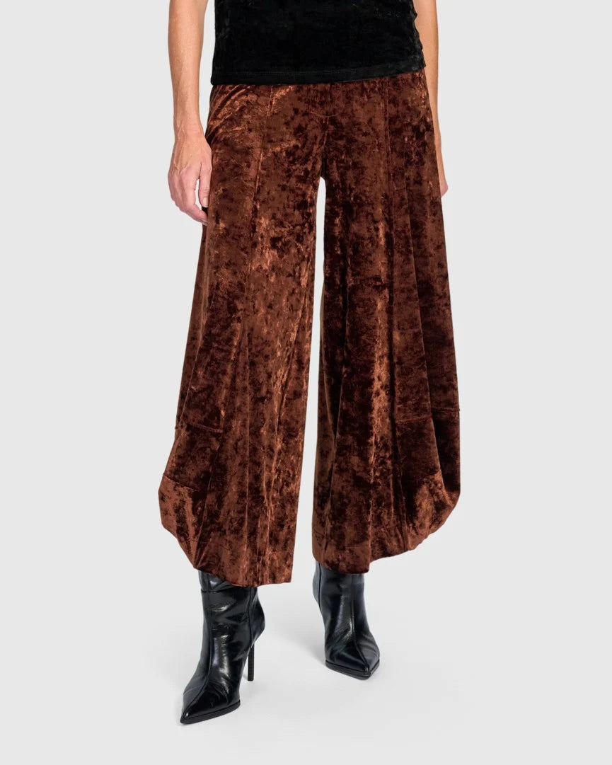 ALEMBIKA Crushed Velvet Punto Pants - AP717B - MAPLE