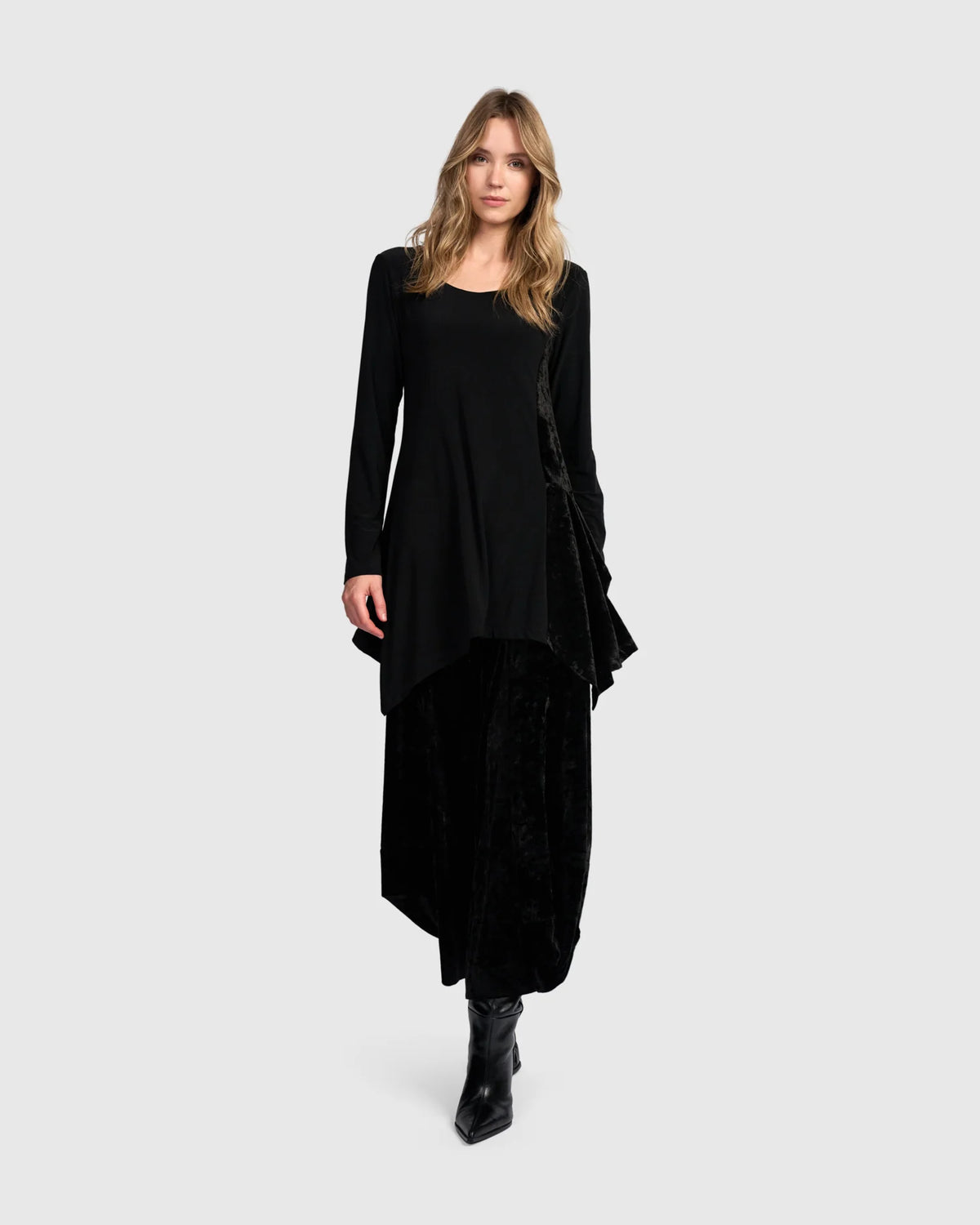 ALEMBIKA Currant Handkerchief Tunic - AT836B - BLACK