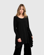 ALEMBIKA Currant Handkerchief Tunic - AT836B - BLACK