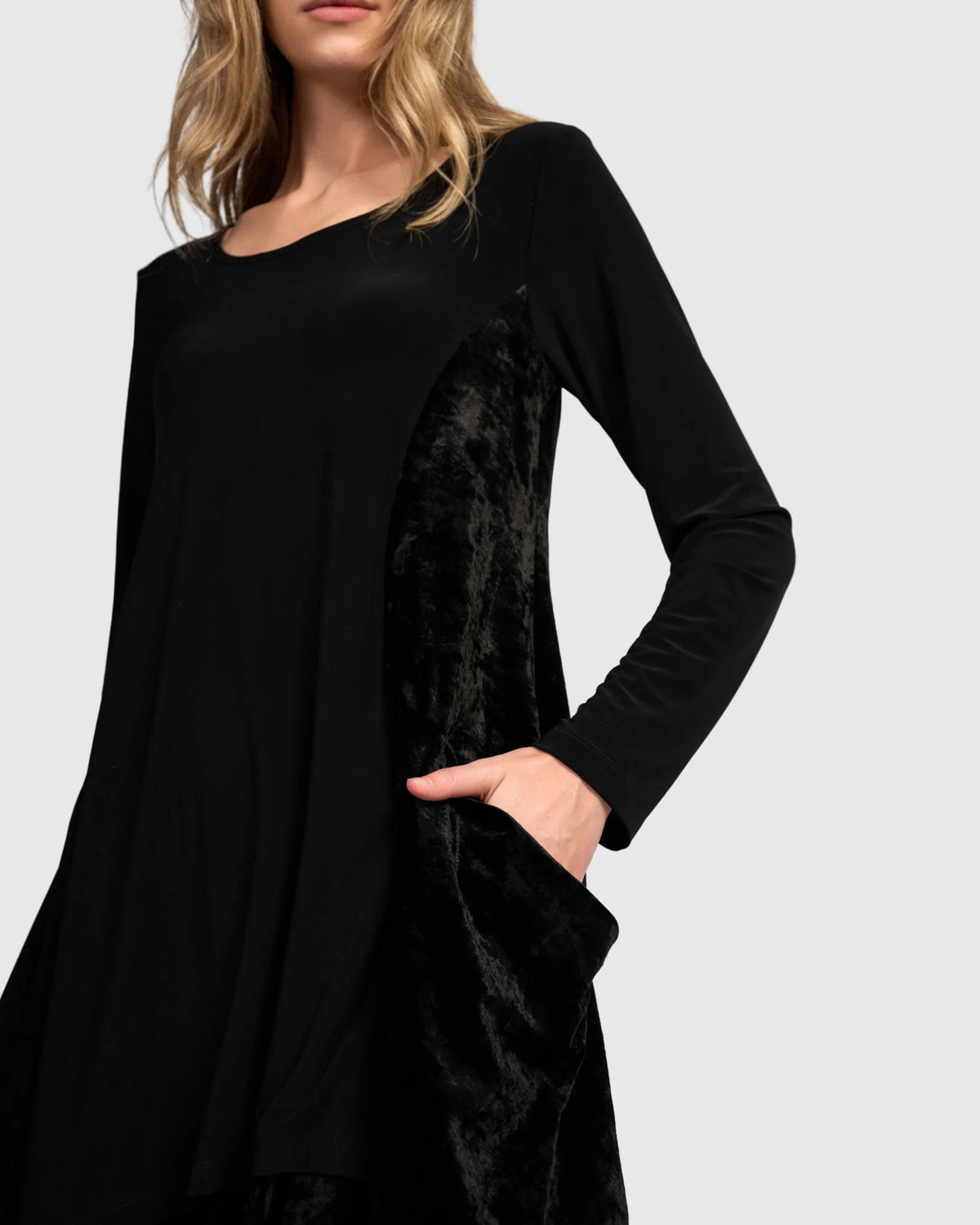 ALEMBIKA Currant Handkerchief Tunic - AT836B - BLACK