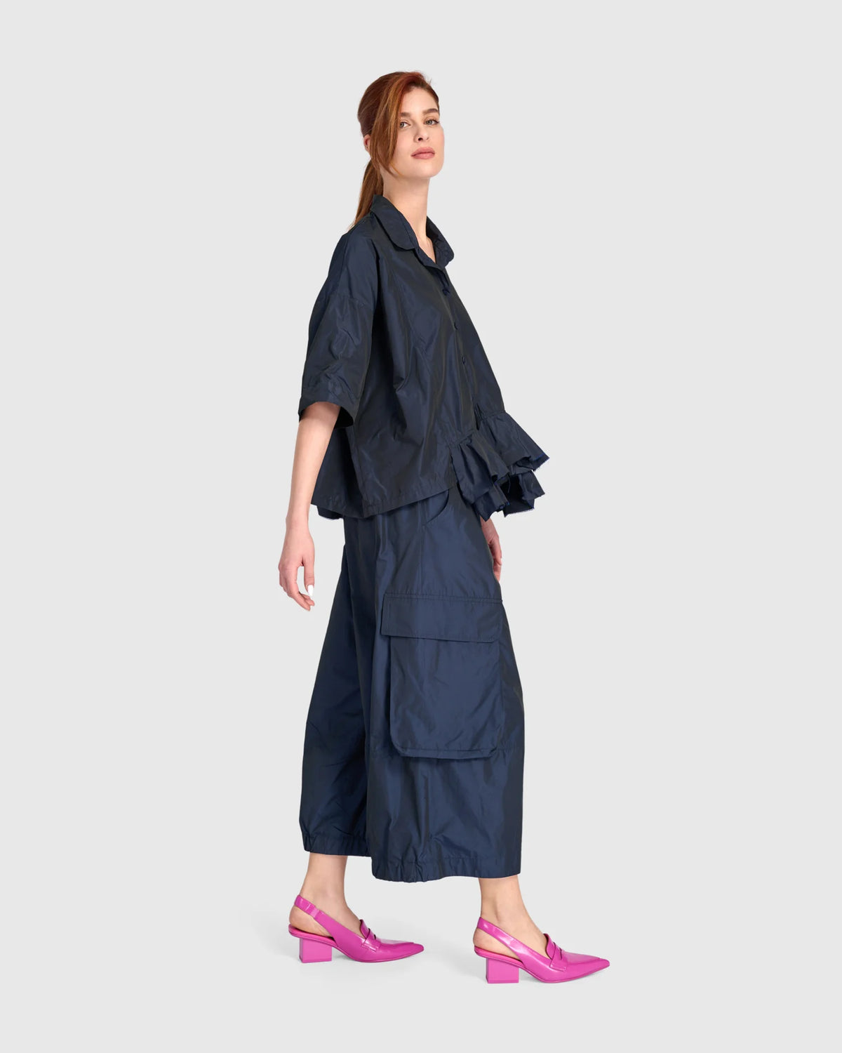 ALEMBIKA Matched Ruffled Shirt - ET141N - INK