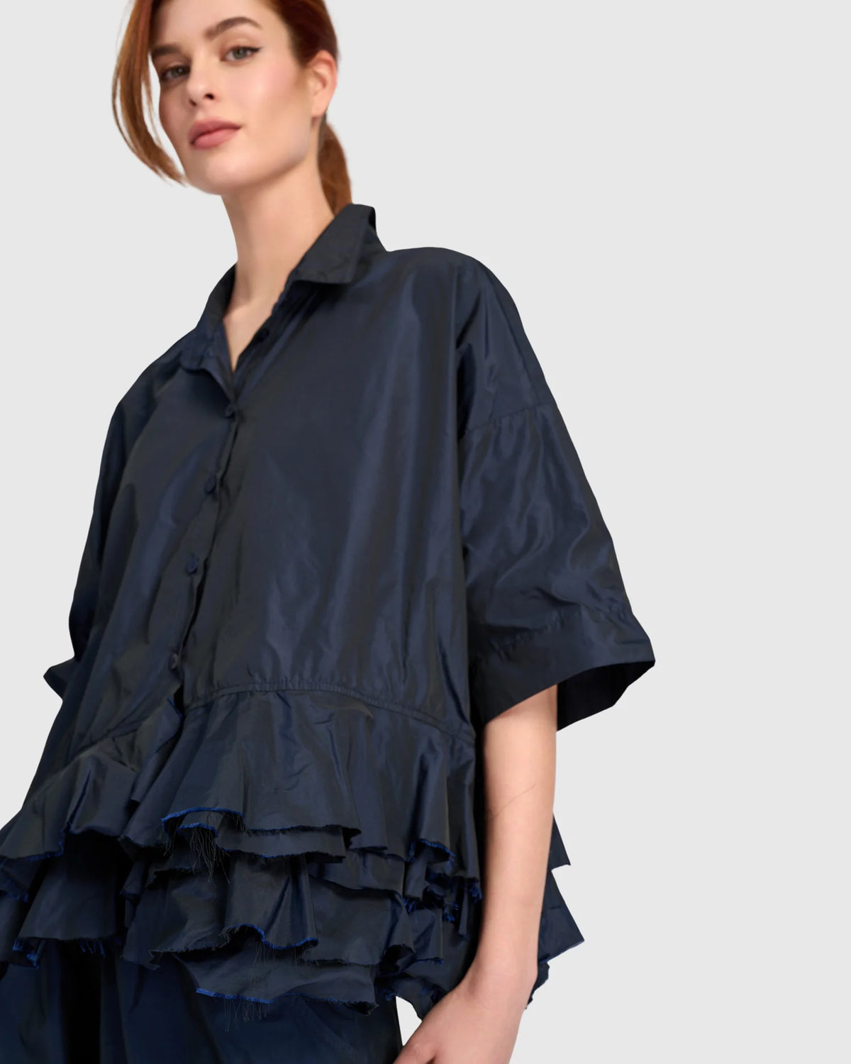 ALEMBIKA Matched Ruffled Shirt - ET141N - INK