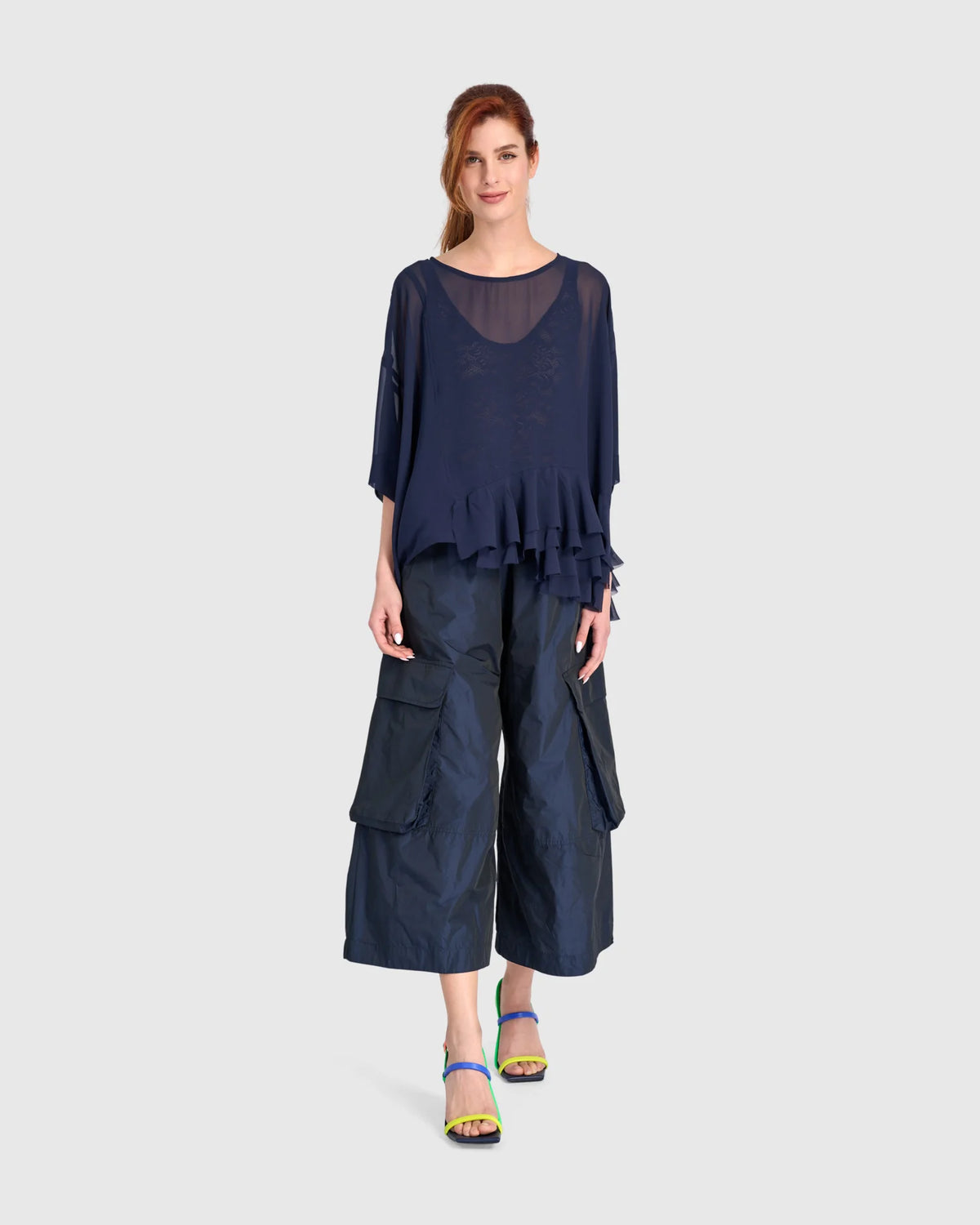 ALEMBIKA Veiled Chiffon Top - ET142N - INK