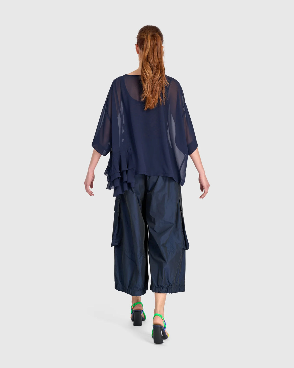 ALEMBIKA Veiled Chiffon Top - ET142N - INK