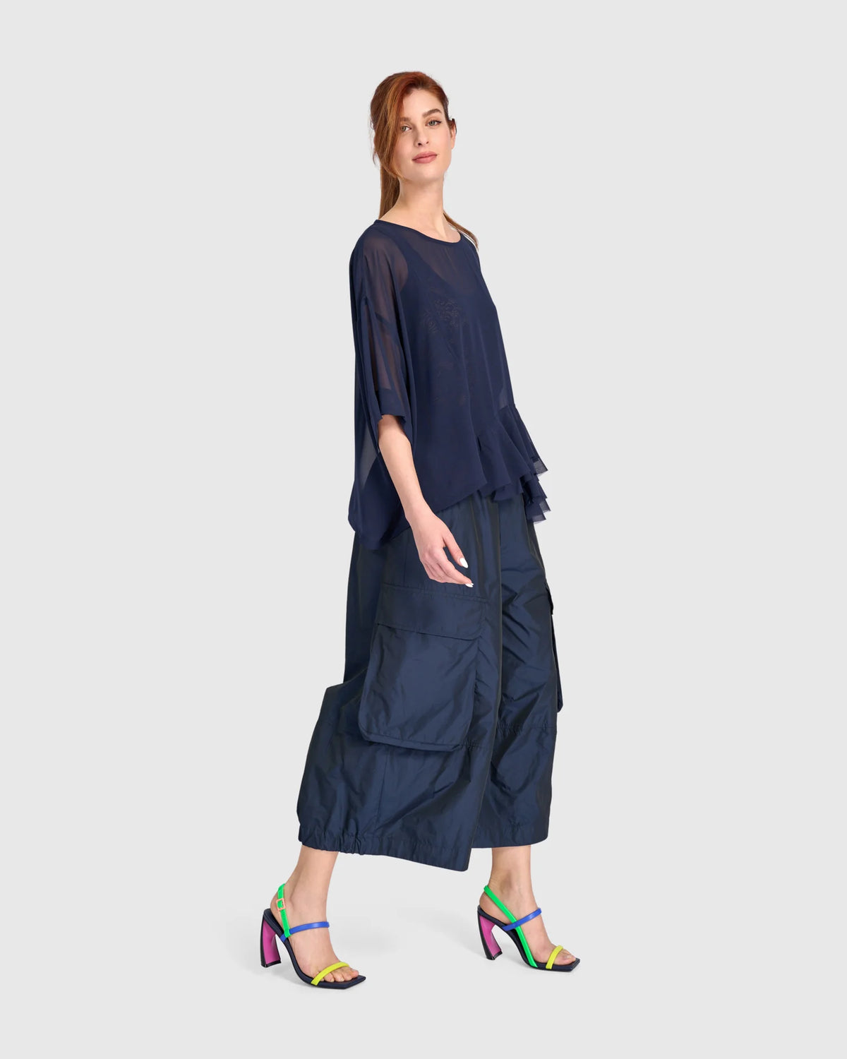 ALEMBIKA Veiled Chiffon Top - ET142N - INK
