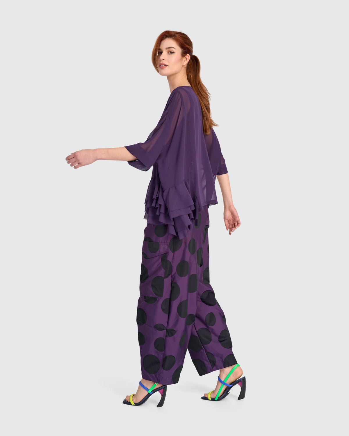 ALEMBIKA Veiled Chiffon Top - ET142P - PLUM