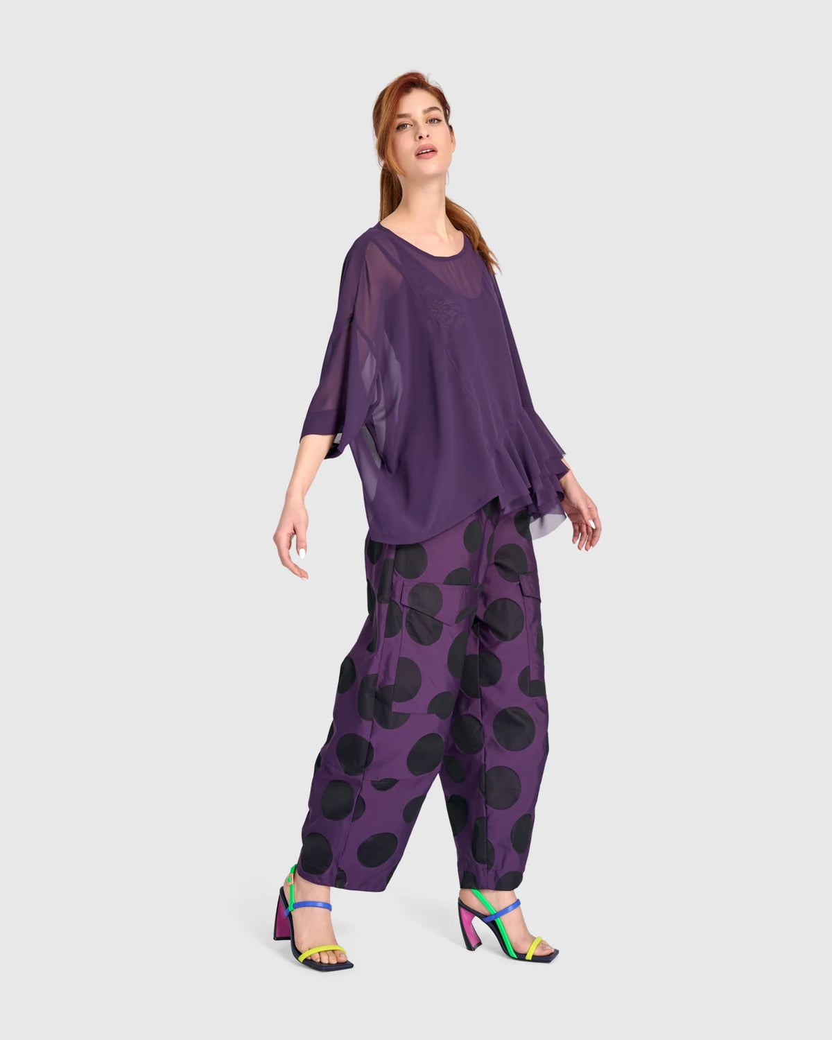 ALEMBIKA Veiled Chiffon Top - ET142P - PLUM