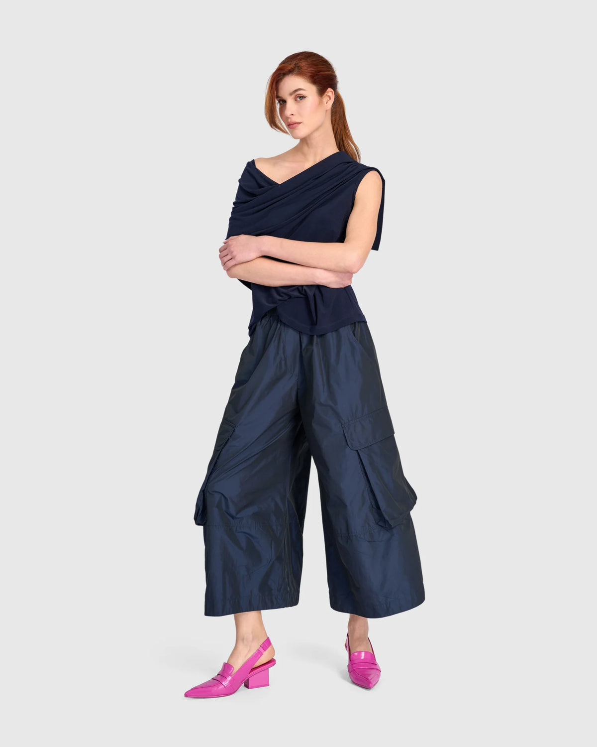ALEMBIKA Swish Wide Cargo Pants - EP318N - INK