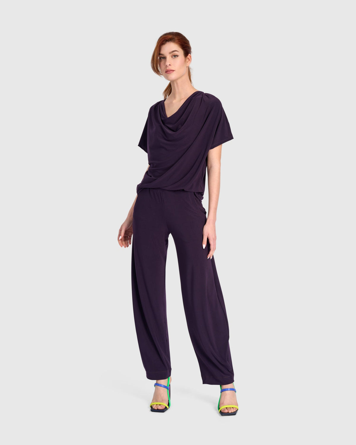 ALEMBIKA Fluid Slinky Flow Pants - EP137P - PLUM