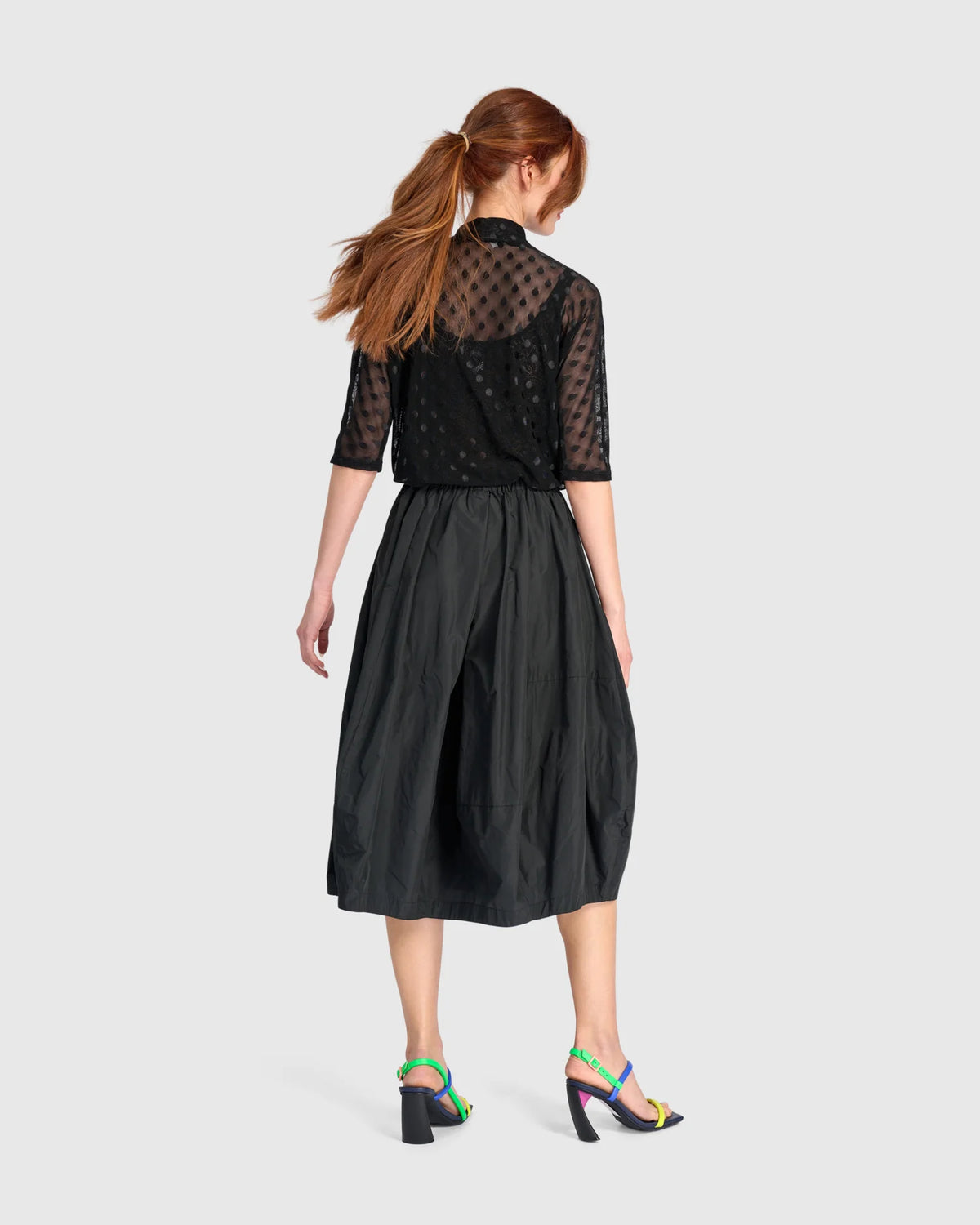 ALEMBIKA Smolder Mockneck Mesh Top - ET148B - BLACK MESH