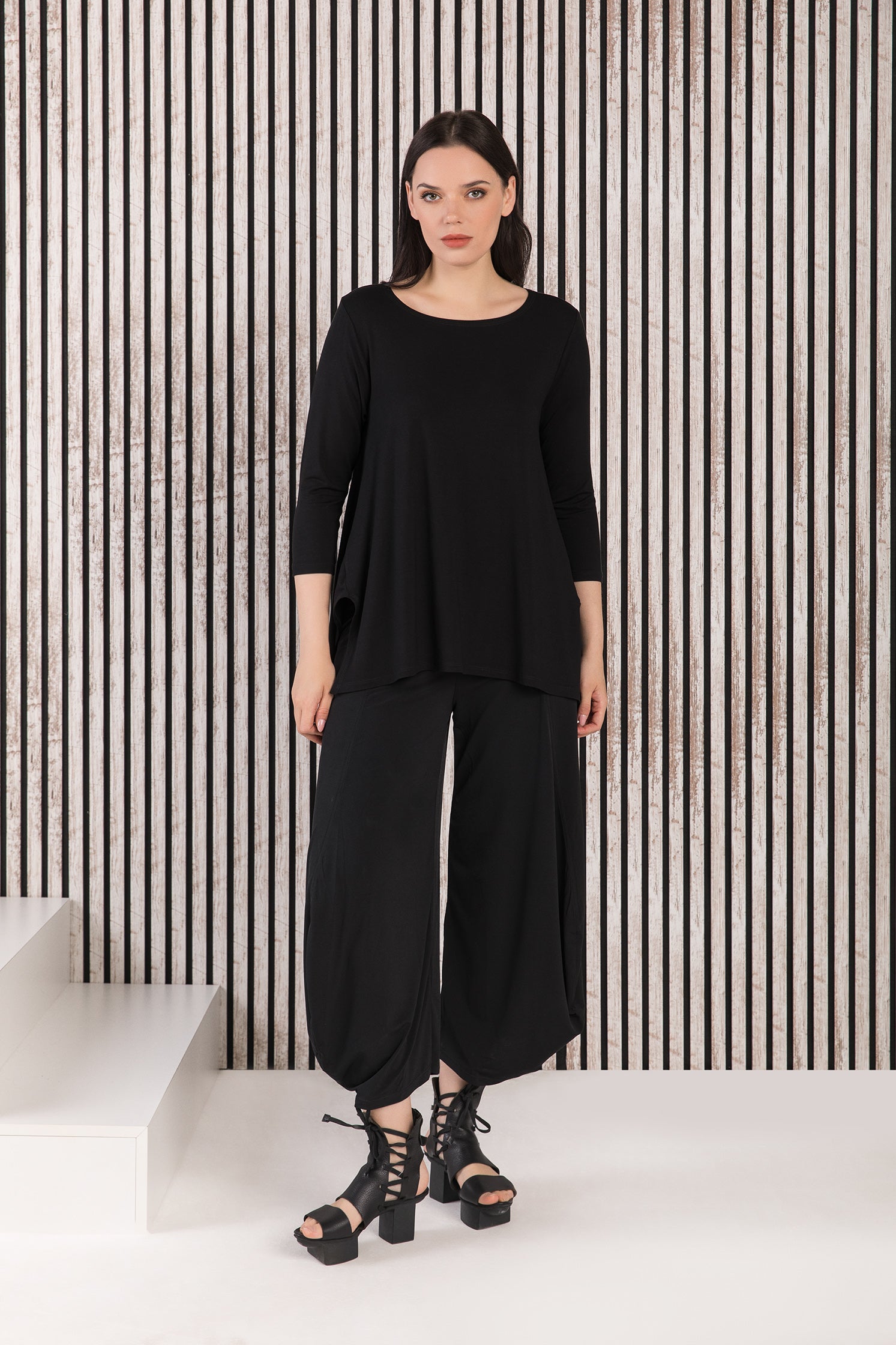 Kozan Juliette Top - TS-4145 - BLACK TENCEL