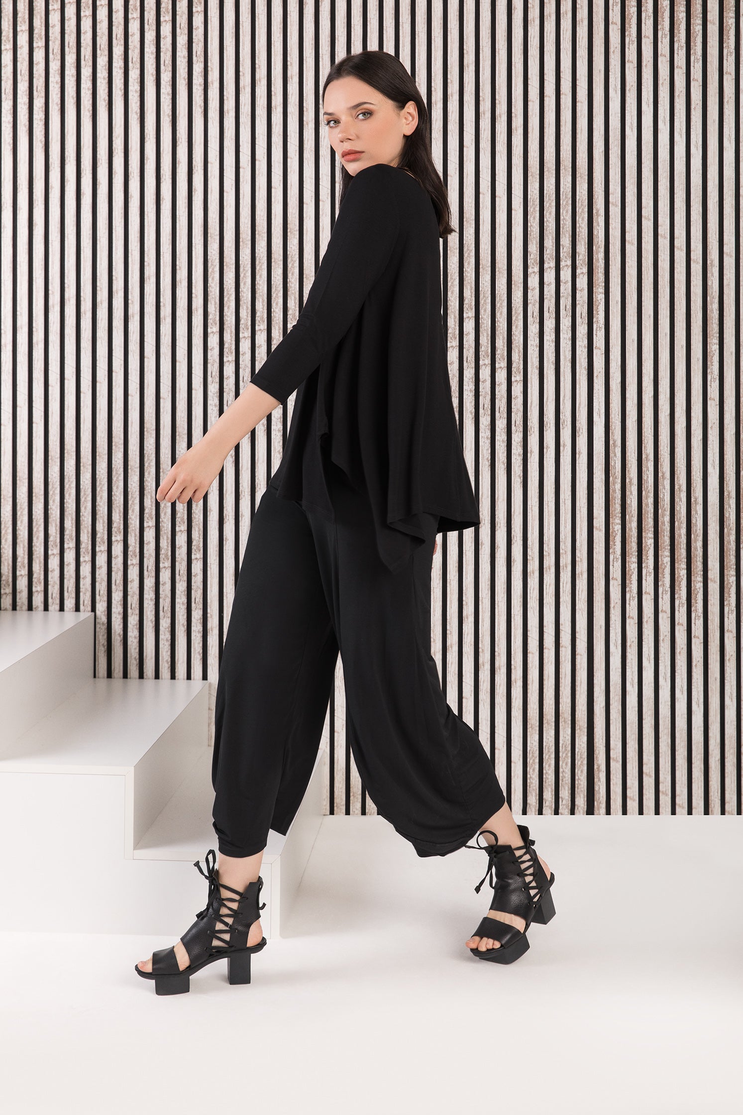 Kozan Juliette Top - TS-4145 - BLACK TENCEL
