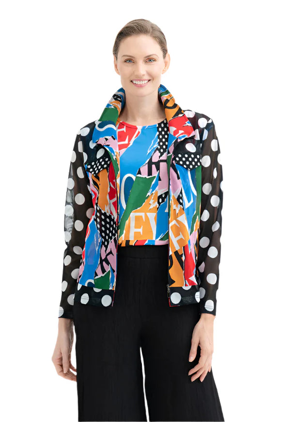 DAMEE POLKA DOT COLLAGE ART MESH TWIN SET - 31438 - MLT