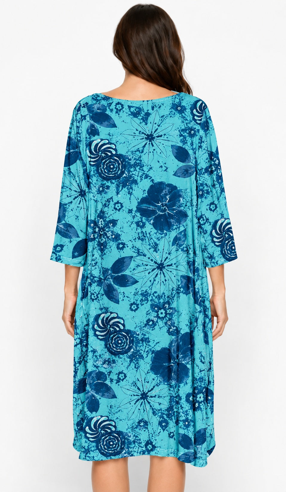 Prairie Cotton by CMC Printed Tulip Dress - IN956/P - JERSEY NEW INDIGO