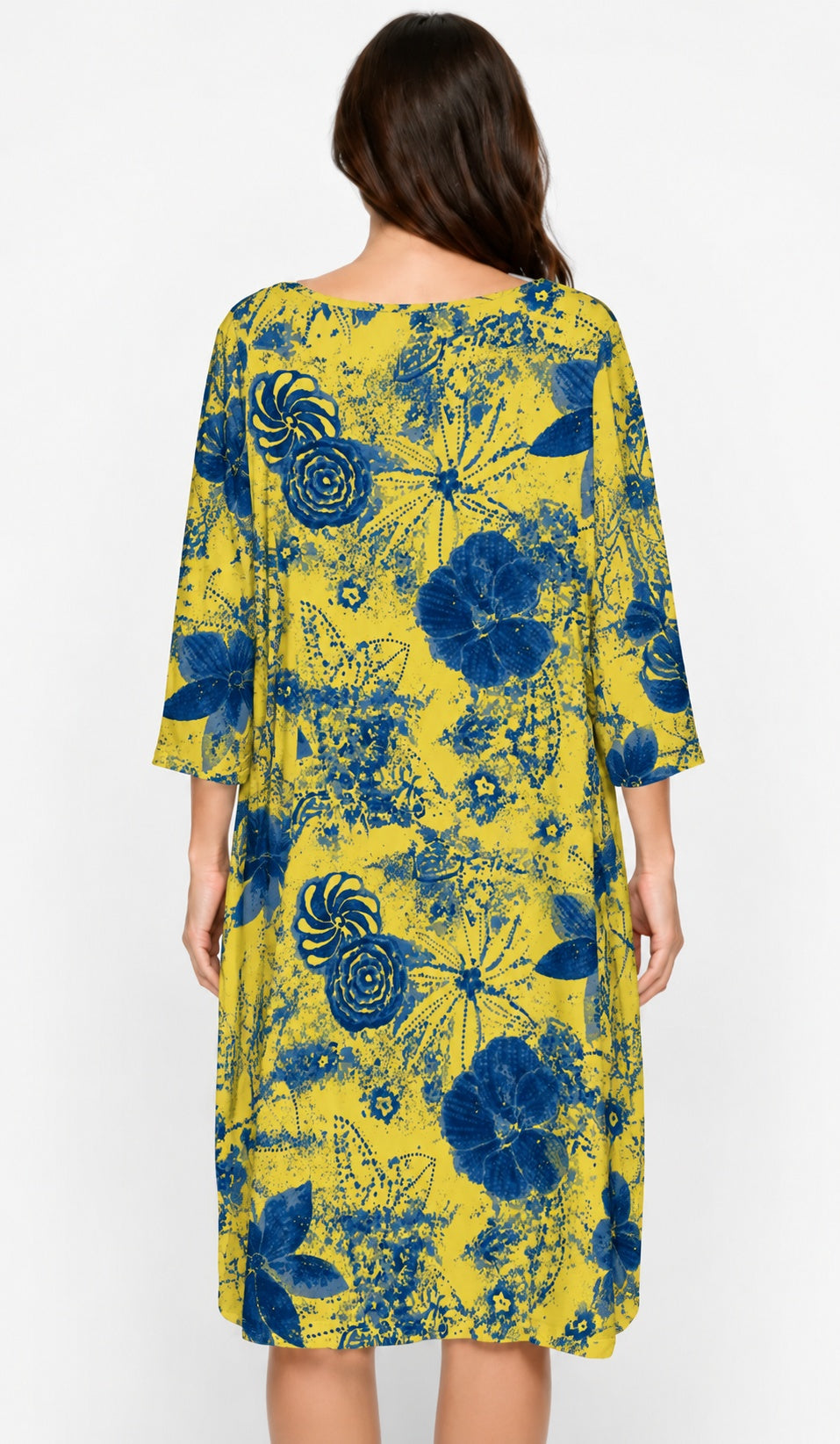 Prairie Cotton by CMC Printed Tulip Dress - IN956/P - JERSEY NEW INDIGO