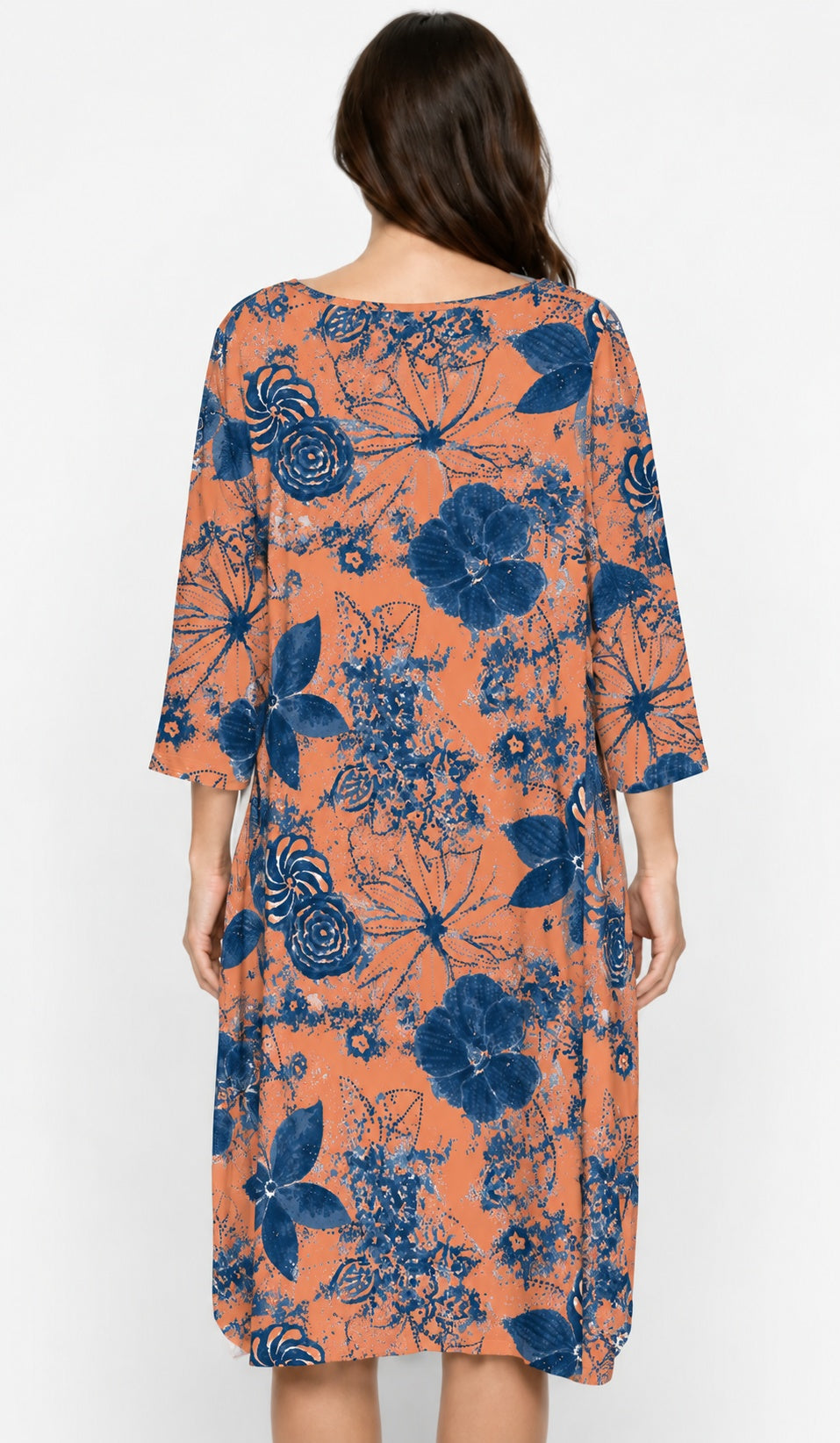 Prairie Cotton by CMC Printed Tulip Dress - IN956/P - JERSEY NEW INDIGO