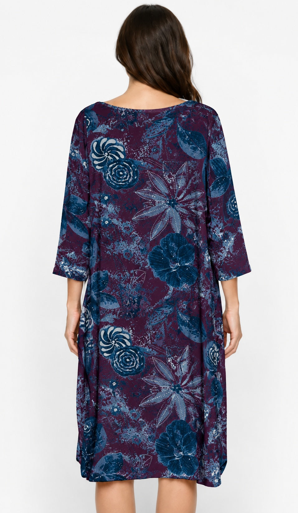 Prairie Cotton by CMC Printed Tulip Dress - IN956/P - JERSEY NEW INDIGO
