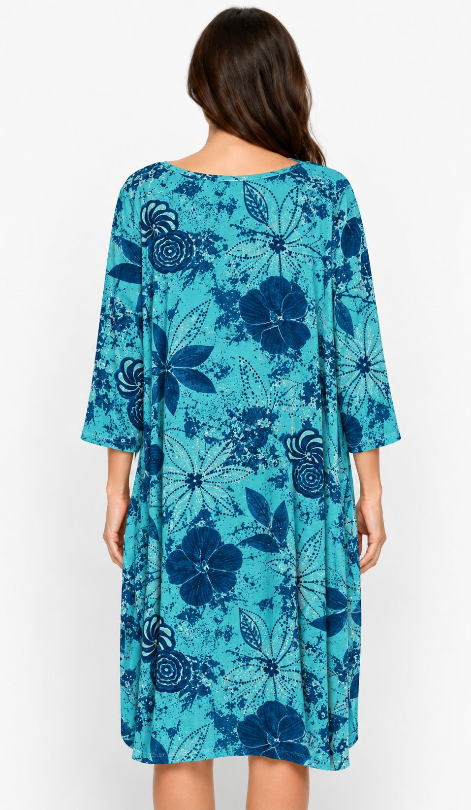 Prairie Cotton by CMC Printed Tulip Dress - IN956/P - JERSEY NEW INDIGO
