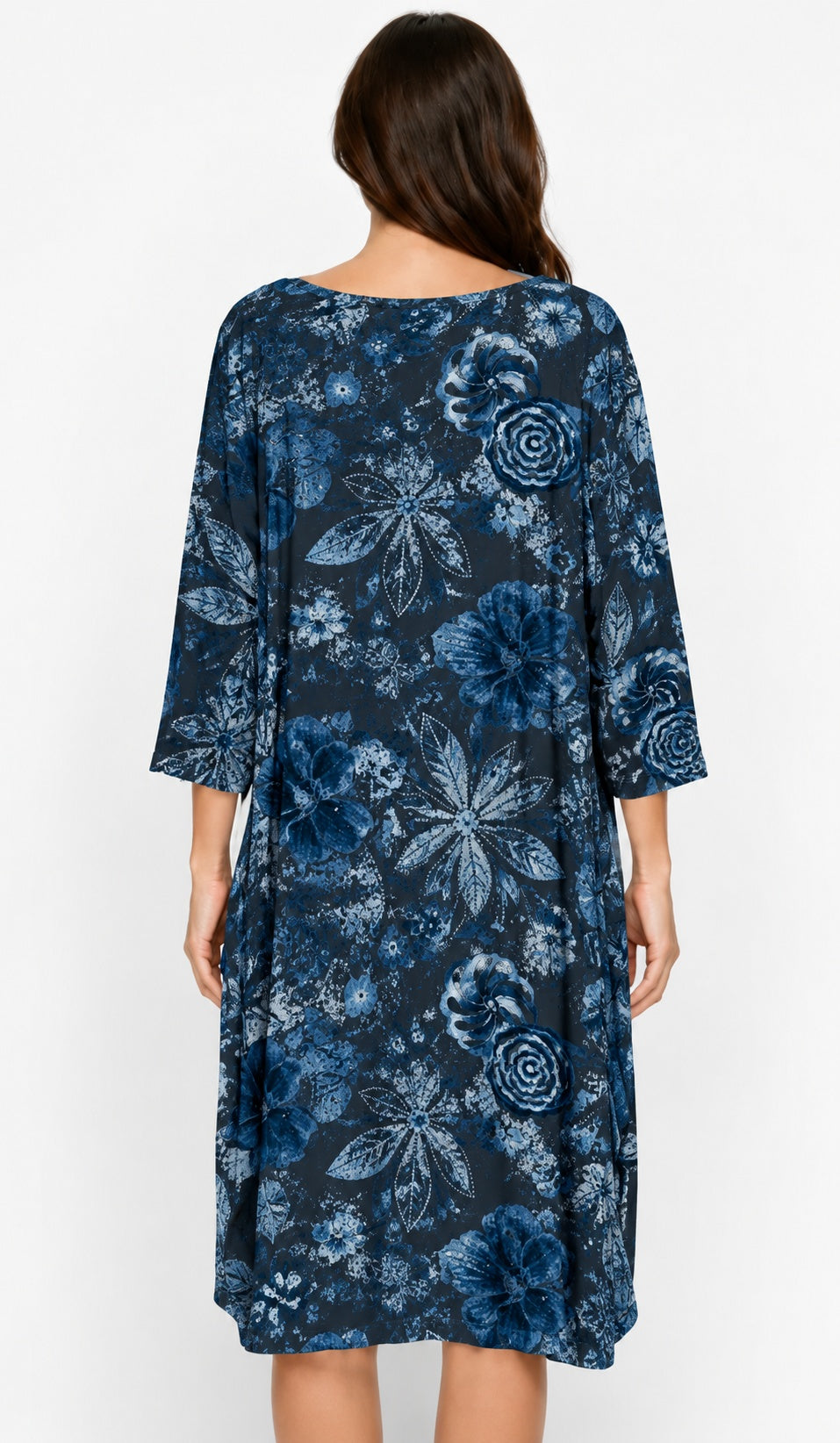 Prairie Cotton by CMC Printed Tulip Dress - IN956/P - JERSEY NEW INDIGO