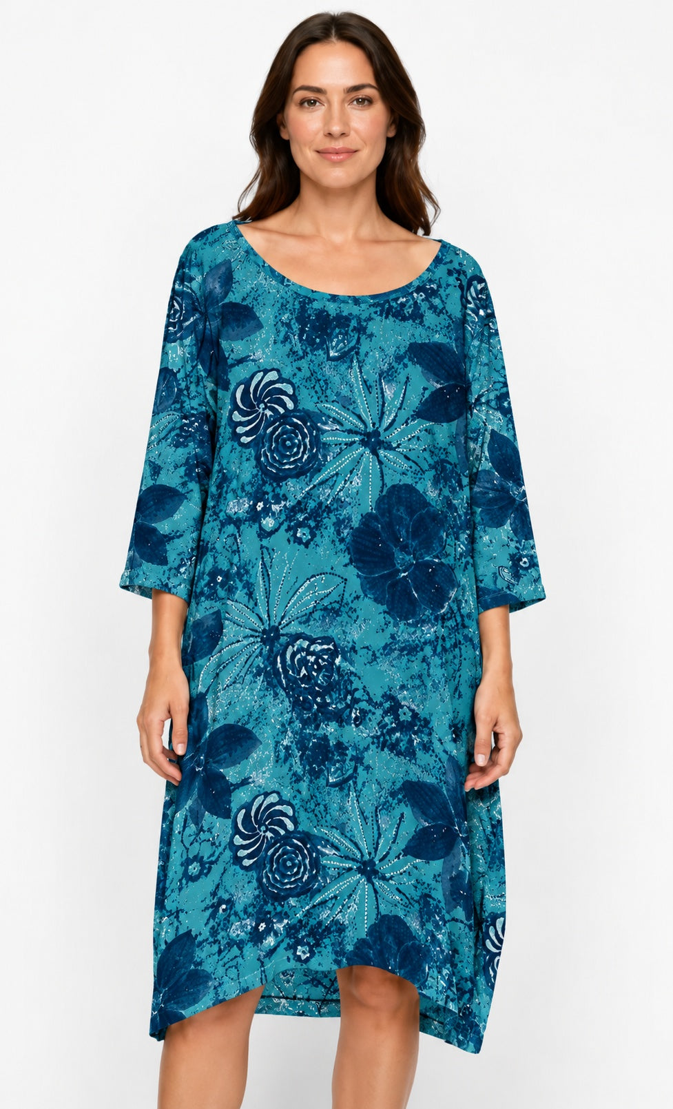 Prairie Cotton by CMC Printed Tulip Dress - IN956/P - JERSEY NEW INDIGO