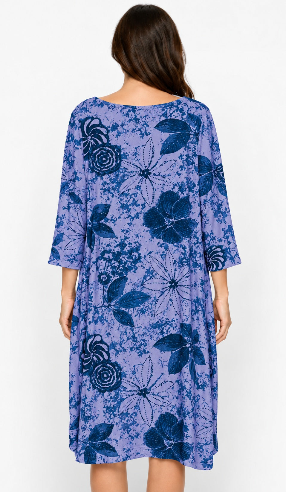 Prairie Cotton by CMC Printed Tulip Dress - IN956/P - JERSEY NEW INDIGO