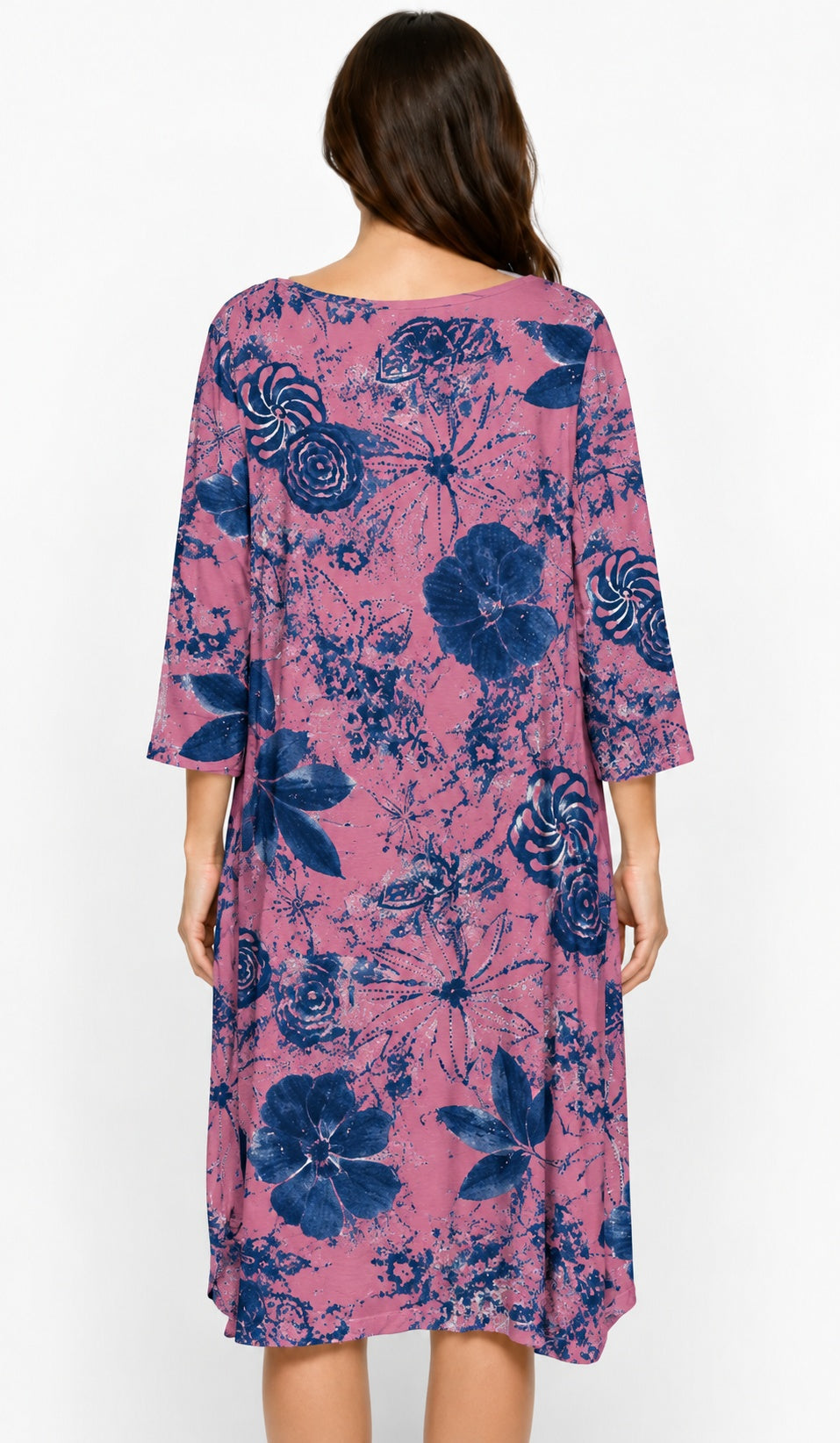 Prairie Cotton by CMC Printed Tulip Dress - IN956/P - JERSEY NEW INDIGO