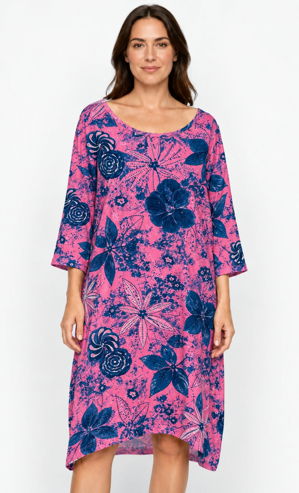 Prairie Cotton by CMC Printed Tulip Dress - IN956/P - JERSEY NEW INDIGO