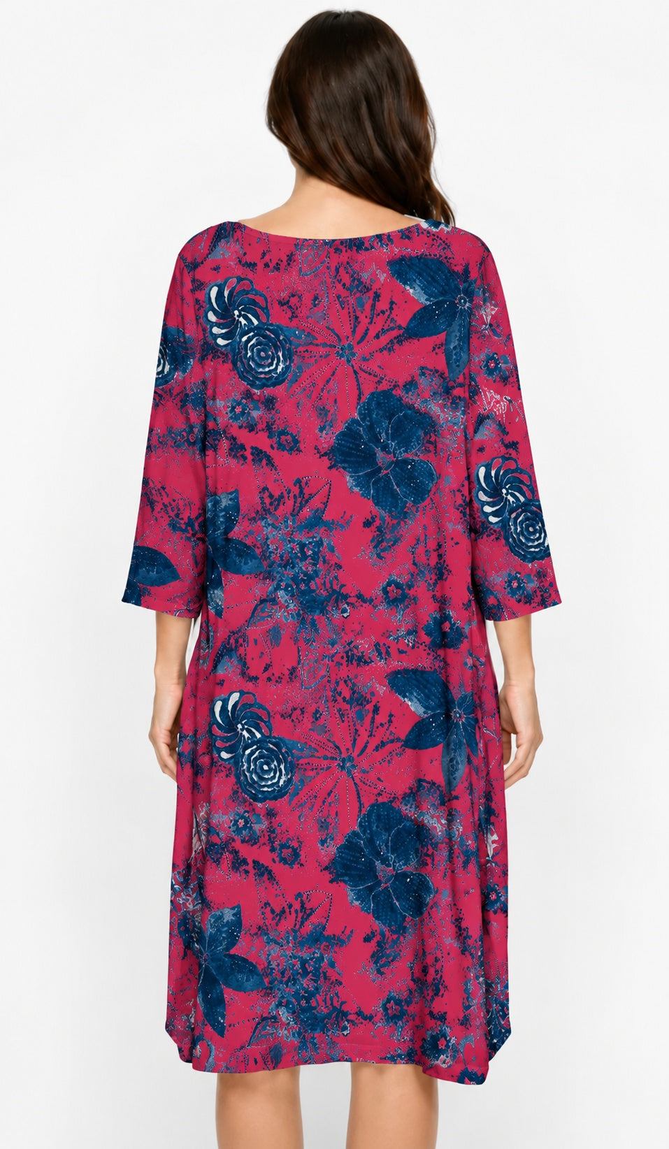Prairie Cotton by CMC Printed Tulip Dress - IN956/P - JERSEY NEW INDIGO