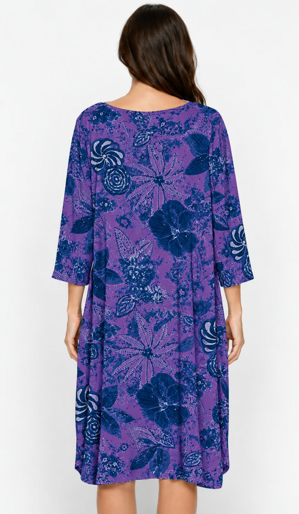 Prairie Cotton by CMC Printed Tulip Dress - IN956/P - JERSEY NEW INDIGO