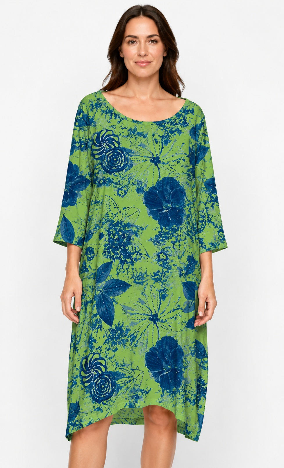 Prairie Cotton by CMC Printed Tulip Dress - IN956/P - JERSEY NEW INDIGO