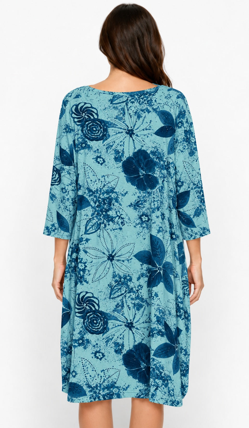 Prairie Cotton by CMC Printed Tulip Dress - IN956/P - JERSEY NEW INDIGO