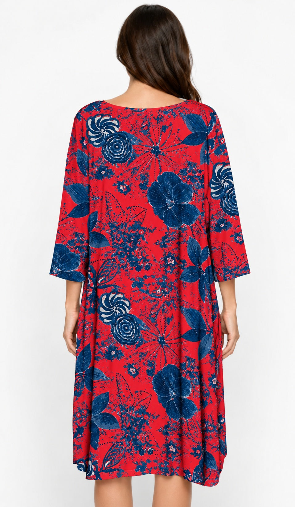 Prairie Cotton by CMC Printed Tulip Dress - IN956/P - JERSEY NEW INDIGO
