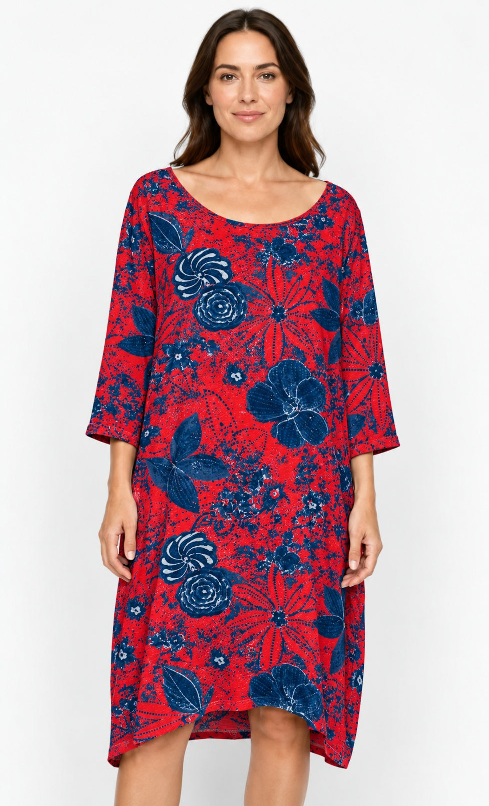 Prairie Cotton by CMC Printed Tulip Dress - IN956/P - JERSEY NEW INDIGO