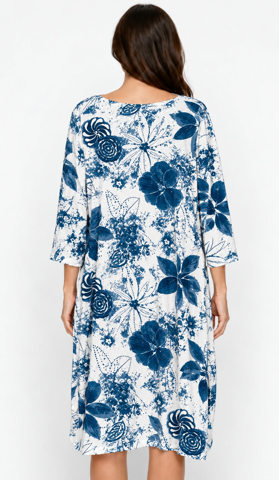Prairie Cotton by CMC Printed Tulip Dress - IN956/P - JERSEY NEW INDIGO