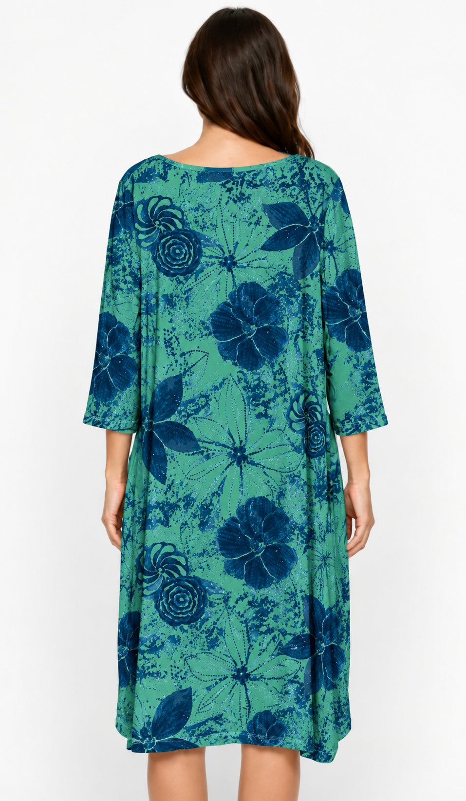 Prairie Cotton by CMC Printed Tulip Dress - IN956/P - JERSEY NEW INDIGO