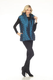 Oopera Reversible Puffer Circular Pattern Vest - Electric Blue - V2618RW-5