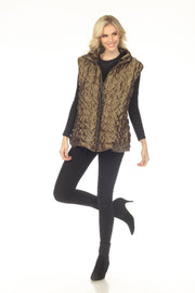 Oopera Reversible Puffer Circular Pattern Vest - Autumn Gold - V2618RW-7
