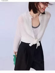 Vanite Couture Textured Slightly Sheer Jacket - 2159 - WHITE