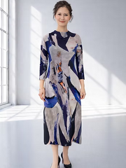 Vanite Couture Artistic Multicolor Dress - 61697 - BLUE MATISSE